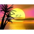 thumbnail image 2 of Colorful Tropical Sunset Sunrise Wall Mural by Wallmonkeys Peel and Stick Graphic (48 in W x 36 in H) WM167730, 2 of 4