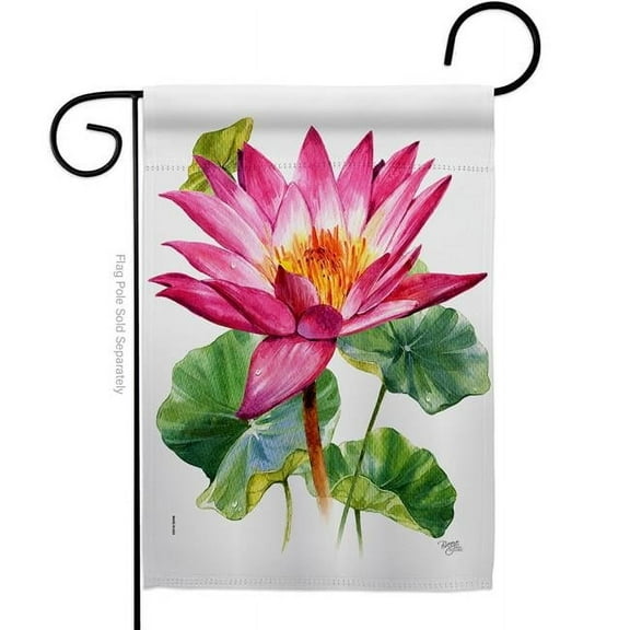Breeze Decor G154150-BO Lotus Floral Double-Sided Decorative Garden Flag, Multi Color