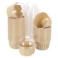 thumbnail image 1 of Uxcell 50 Pcs Forros de Cupcake de Aluminio con Tapa, Muffins a Prueba de Grasa para Decoración de Fiestas de Boda y Cumpleaños, Caqui (Redondo), 1 of 7