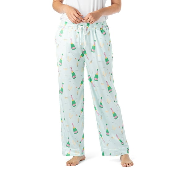 Hello Mello Boots & Bubbles Satin Pajama Pants, Best of the Brunch Medium/Large (Women's)
