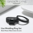 thumbnail image 3 of Liza Black Wedding Ring Set for Woman Cz Gothic  Engagement Ring Ginger Lyne Collection, 3 of 7