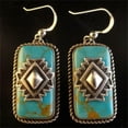 thumbnail image 3 of QQTDFG 925 Silver Vintage Turquoise Dangle Ear Hook Boho Hoop Women Jewelry Earrings-#10, 3 of 9