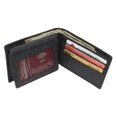 thumbnail image 6 of MARSHAL Mens RFID Blocking Vintage Leather Patriotic Eagle & USA Flag Debossed Bifold Wallet Black, 6 of 9