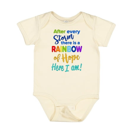 

Inktastic After Every Storm There is a Rainbow of Hope- Here I Am! Gift Baby Boy or Baby Girl Bodysuit