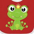 thumbnail image 4 of Inktastic Cute Frog, Green Frog, Frog Princess, Crown Girls Baby Bib, 4 of 4