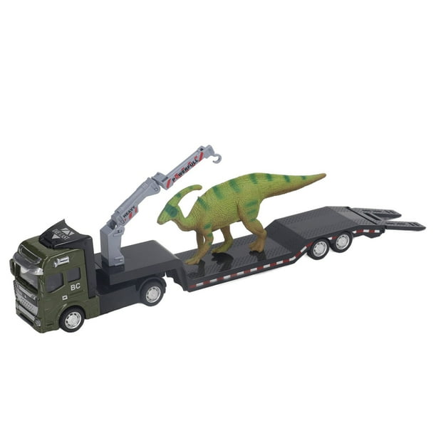 Juguete de remolque de transporte de dinosaurios, remolque de transporte de dinosaurios 1:50, camión de transporte de dinosaurios, juguete transportador de camiones de dinosaurios, elegante y moderno