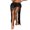 Black, variant on Women Crochet Hollow-Out Sarongs Solid Color See-Through Tassel Knit Beach Skirts Summer Bikini Bottoms Cover Up