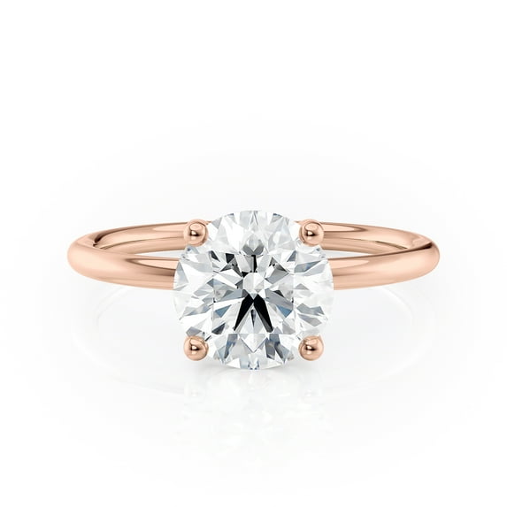 IGI Certified 1 Carat Lab Grown Diamond Round Solitaire Ring in 14k Rose Gold (G, VS2, cttw) 4-Prong Size 9.5 by Yadav