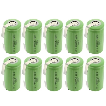 10x Exell 1.2V 4000mAh NiMH C Size Rechargeable Batteries w/ Tabs