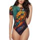 thumbnail image 1 of Balery Colorful Owl Forest Body de cuello redondo de manga corta para mujer Tops de manga corta Tops básicos-X-Large, 1 of 7