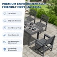 thumbnail image 3 of SERWALL 7-Piece Outdoor Patio Dining Set, All-Weather HDPE Table and Chairs, Rectangular Table with Umbrella Hole, Seats 6, Low Maintenance,Gray, 3 of 10