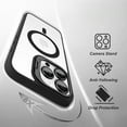 thumbnail image 5 of Shockproof Kickstand Heavy Duty Clear Case For Apple iPhone 16 Pro Max Compatible With MagSafe With Camera Lens Protector Black, 5 of 7