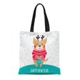 thumbnail image 1 of JSDART Sac Fourre-Tout en Toile Nouvel An Chien Mignon en Hiver Pull Chaud Réutilisable Épaule Sac de Courses Sac à Main, 1 of 1