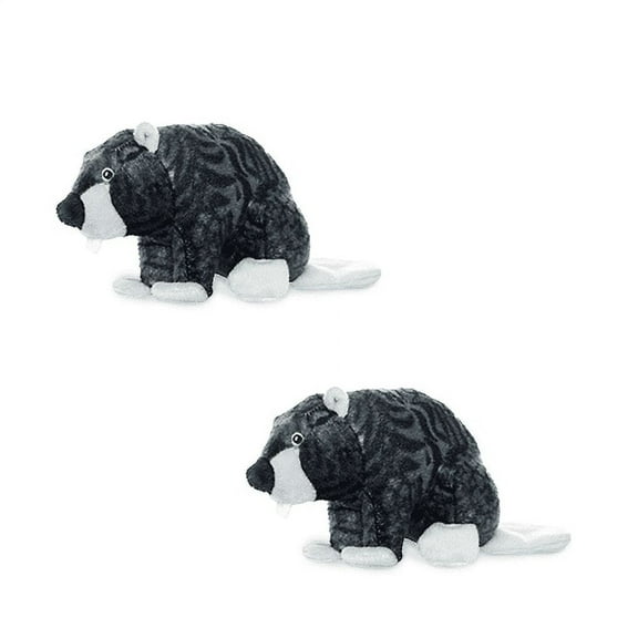 Mighty Jr Nature Beaver Durable Plush Squeaky Dog Toy, 2 pack