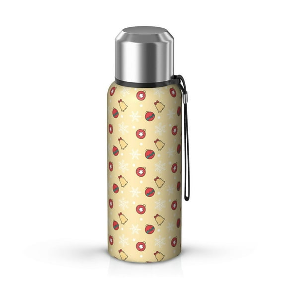 Christmas 20oz Stainless Steel Thermal Bottle with Tea Filter and Cup Lid, Vacuum Insulated Coffee Mug with 316L Inner Liner, Leakproof Travel Thermos for Office, Commute & Outdoor