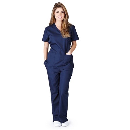 

Natural Uniforms Women s Mock Wrap Tie Back Scrub Set Style MM001