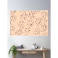 thumbnail image 2 of Peach And Black Magnolia Poster Wall Art, Modern Wall Decor For Living Room Bedroom, 8x12 UNFRAMED, 2 of 3