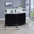 thumbnail image 2 of Keystone Black Curved Glass Top Home Storage Unit Beverage Cabinet | Elegant black finish, curved glass top, organized stemware and beverage storage, 2 of 9