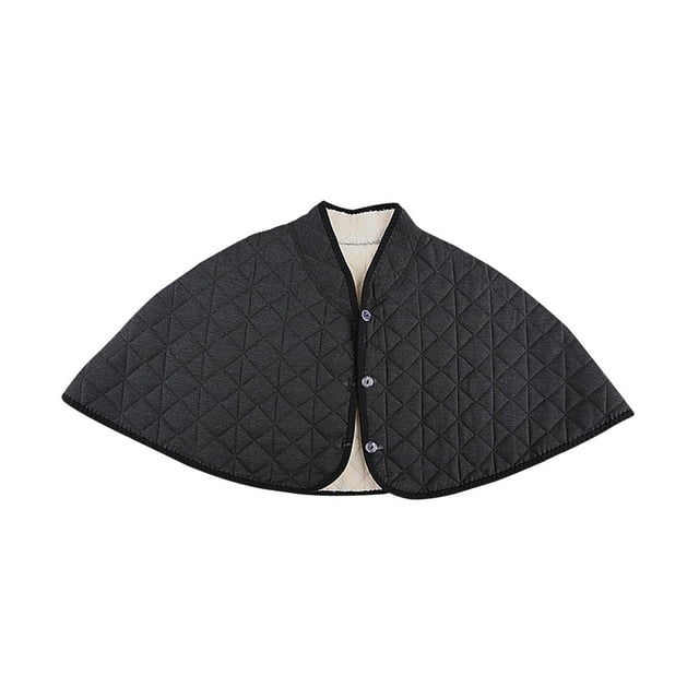 Capa de chal con hombros cálidos para mantener el calor, cubierta térmica acolchada para hombros de otoño e invierno Gris oscuro