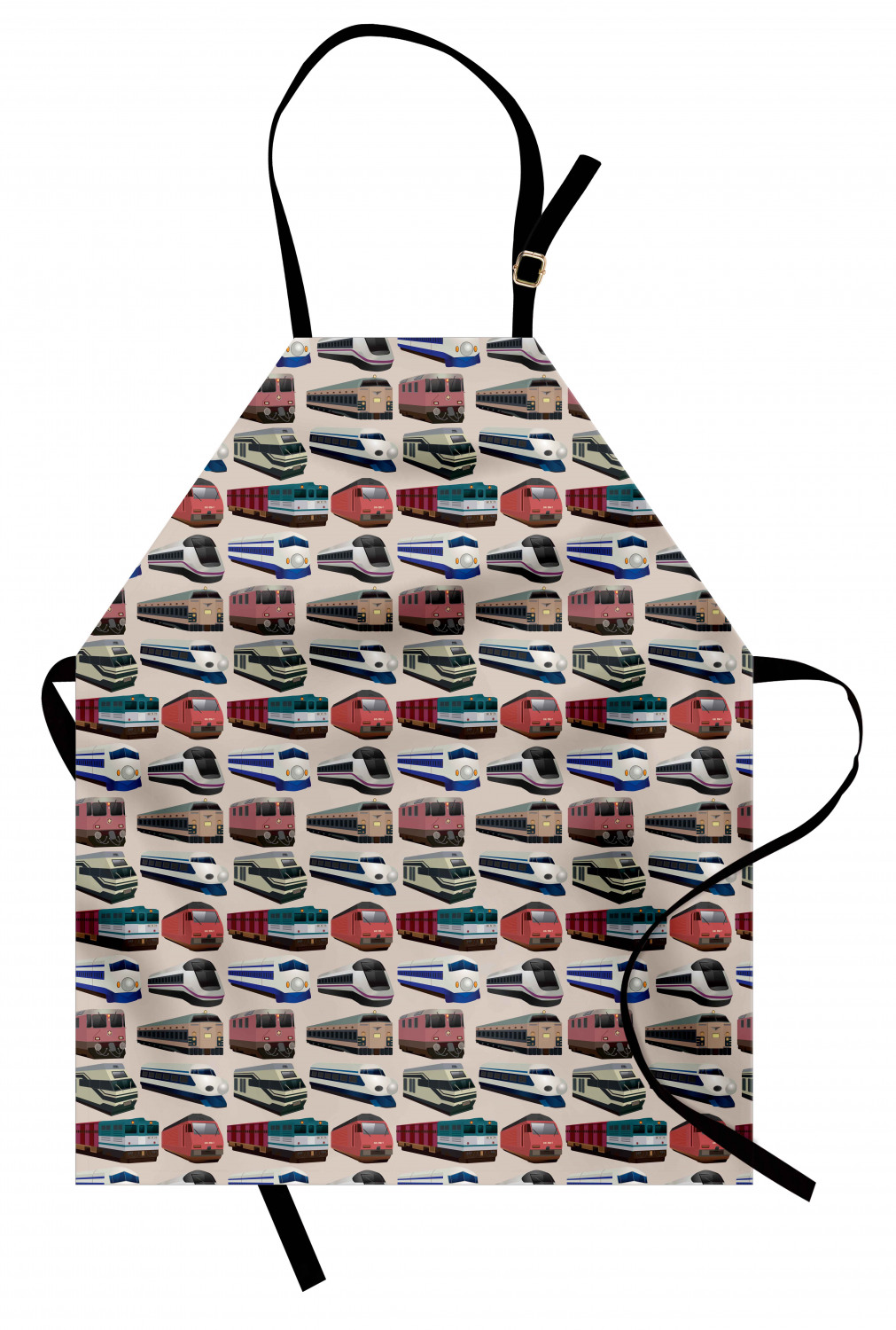 Train Apron, Continuous Pattern with Various Types of Trains Industrial ...