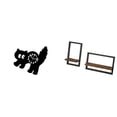 thumbnail image 1 of Reloj de pared con forma de gato, estantes de madera, estantes de almacenamiento de pared, decoración de acrílico silencioso sin con forma de g, 1 of 8