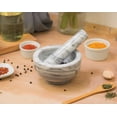 thumbnail image 2 of HIC Mortar and Pestle Spice Herb Grinder Pill Crusher Set, Solid Fine-Quality Carrara Marble, 2 of 4