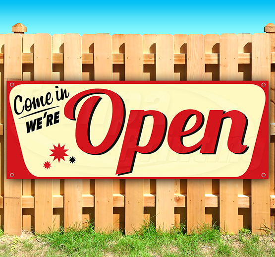Many Sizes Available Now Open 13 oz Heavy Duty Vinyl Banner Sign with Metal Grommets Advertising Flag, New Store