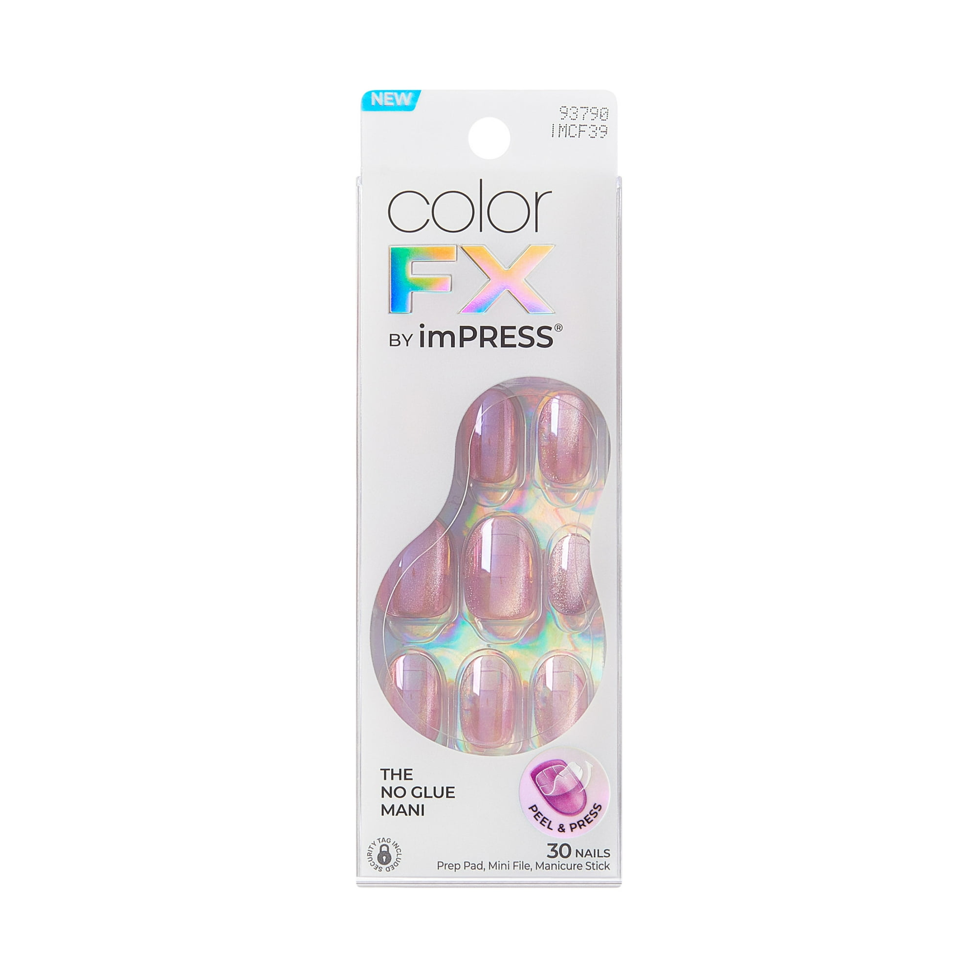 Kiss Impress Color FX Short Oval Press on Nails , Pink, 30 Pieces