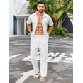 thumbnail image 3 of COOFANDY Men's Cotton Linen Yoga Pants Lightweight Straight Leg Pants Casual Vacation Beach Wedding Dress Trousers, 3 of 9