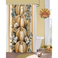 thumbnail image 2 of Thanksgiving Shower Curtain Set ，Waterproof Fabric Shower Curtains Orange Pumpkin Floral Country Watercolor Shower Curtains for Bathroom,Bathroom Decor 36"x78", 2 of 7