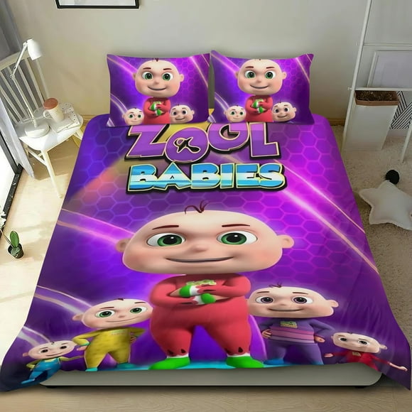 Bebés del Zoológico Conjunto de sábanas temático, trío de piezas, cómodo y amigable con la piel, diseño único, regalo de decoración para el hogar para familiares, amigos y fans,135cm *200cm