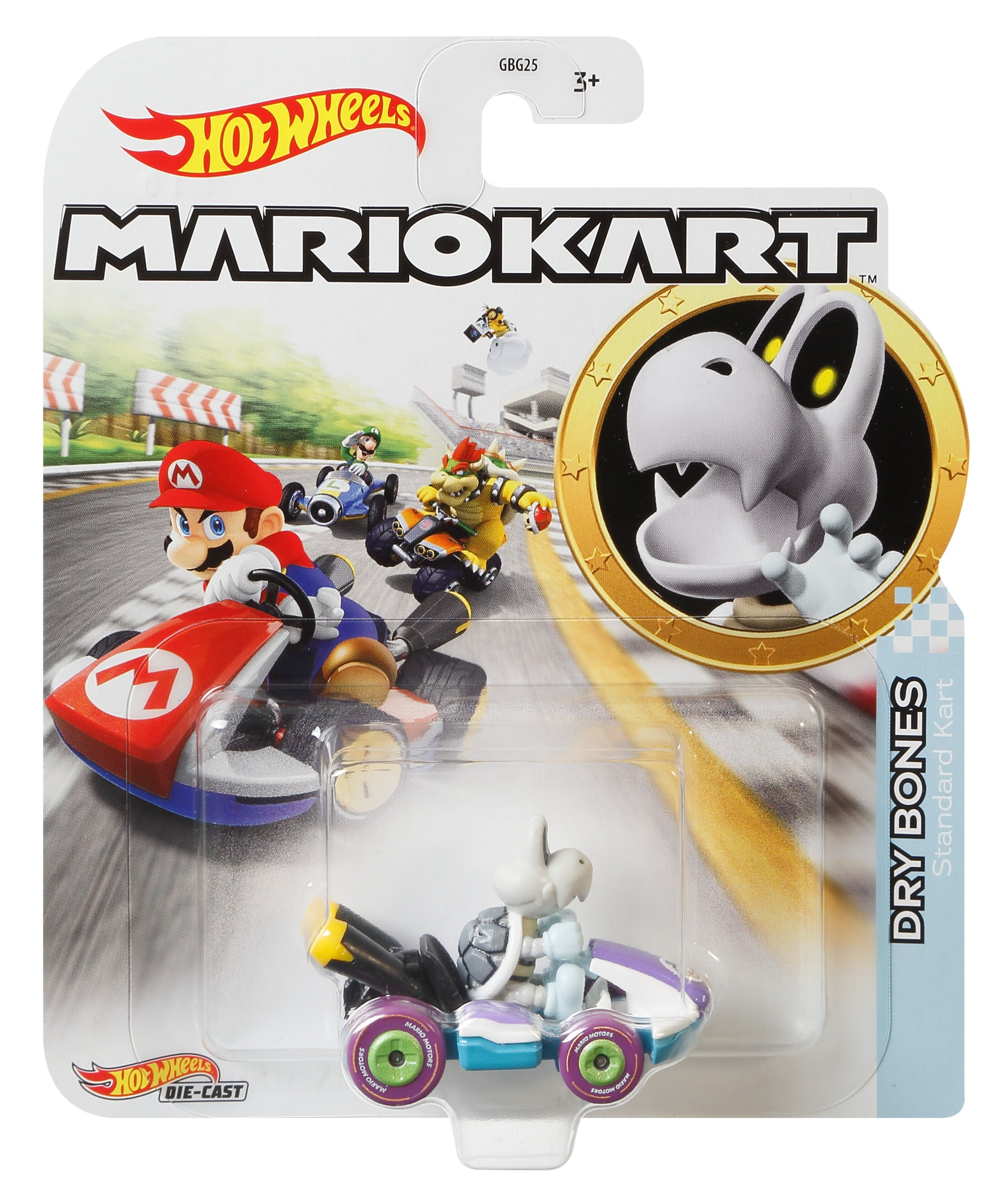2019 2020 Hot Wheels Mario Kart MARIO KART DRY BONES Lot Of 3 