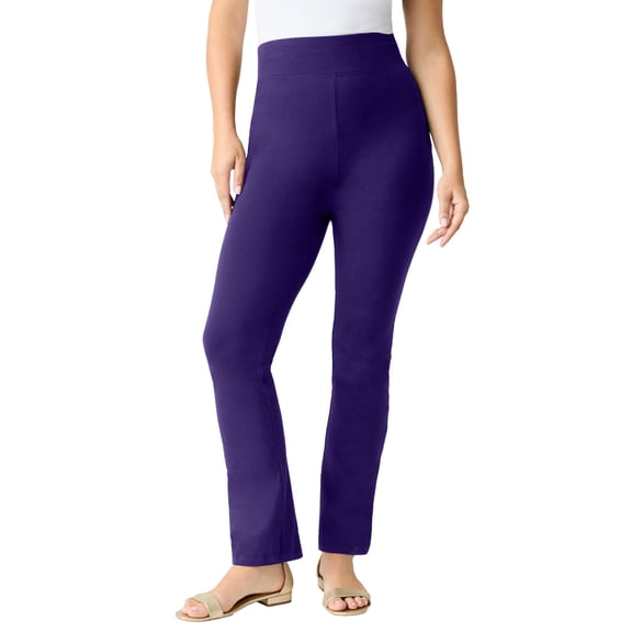 Roaman's Women's Plus Size Petite Essential Stretch Yoga Pant