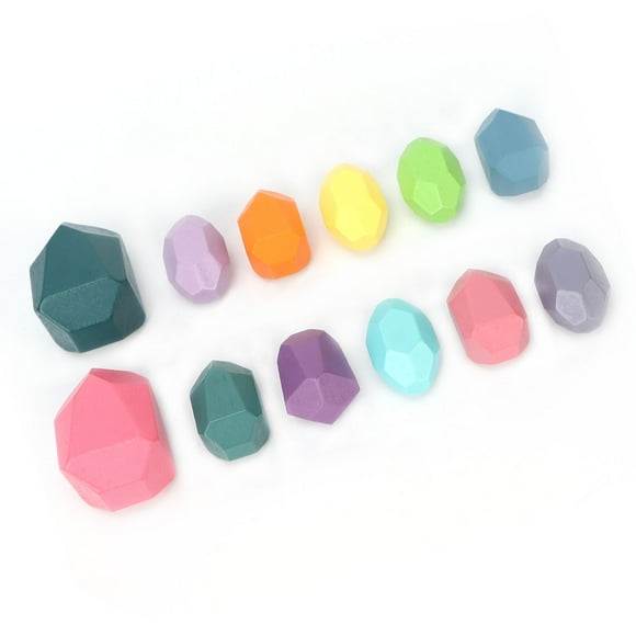 Wooden Rock Balancing Blocks, Stone Blocks Color Recognition Enhancement Parent Child Interaction Creativity Promotion For Home
