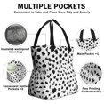 thumbnail image 3 of White and Black Of Leopard Print Drawstring Lunch Bag Women - Drawstring Lunch Bag Insulated for Work Office - Stain-Resistant Large Lunchbags for Women with Multi-Pockets, 3 of 6