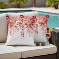 thumbnail image 5 of Farmhouse Pillow Covers 2 Pack Watercolor Red Eucalyptus Leaves Rustic Botanical Pillowcase Waterproof Outdoor Throw Pillow Cover for Patio Garden Square Cushion 18”x18”, 5 of 9