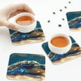 thumbnail image 7 of Pofeuu Sunshine Underwater Sand Turtle Print Leather Coasters Set of 6, Round Cups Mugs Mat Pad for Home Kitchen Heat Resistant Drink Coasters,Square, 7 of 7