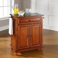 thumbnail image 2 of Bowery Hill Traditional Wood Kitchen Island with Granite Top in Cherry, 2 of 6
