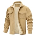 thumbnail image 3 of Lmnyox Corduroy Jacket for Men Thick Warm Fleece Lined Button Down Jacket Coat Collared Thermal Outerwear, 3 of 4