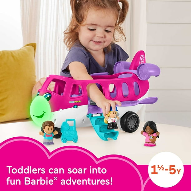 Fisher Price Little People Barbie Toddler Toy Little Dream Plane with Lights Music Figures for Pretend Play Ages 18 Months Bodega Aurrera en linea