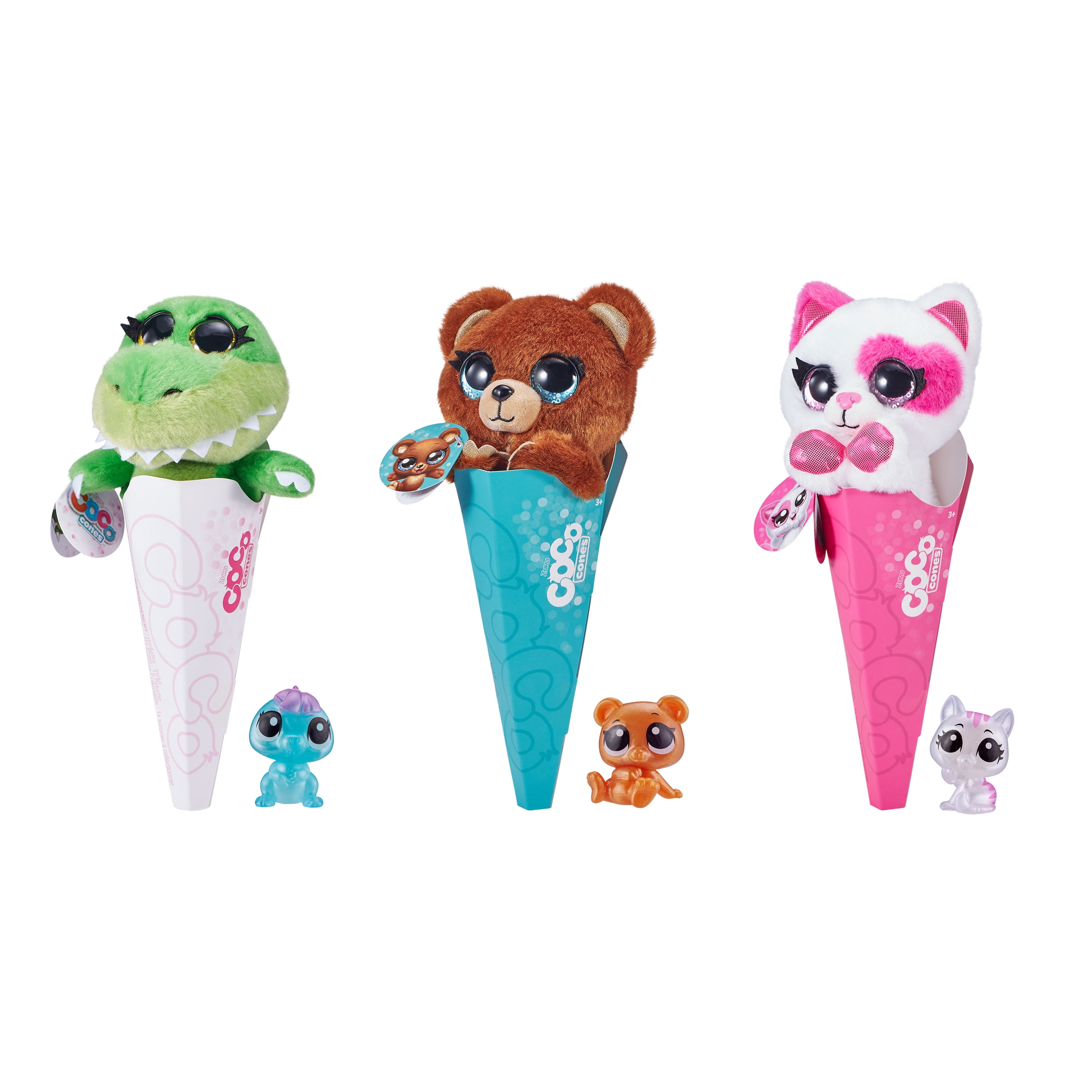 Coco Surprise Coco Cones 3 Pack Randomly Assorted Surprise Plush Toys with Baby Collectible Surprise in Cone by Zuru 193052005700 