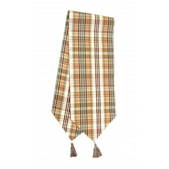 13 x 54 in. Ribbed Table Runner with Tassels, Rosemary