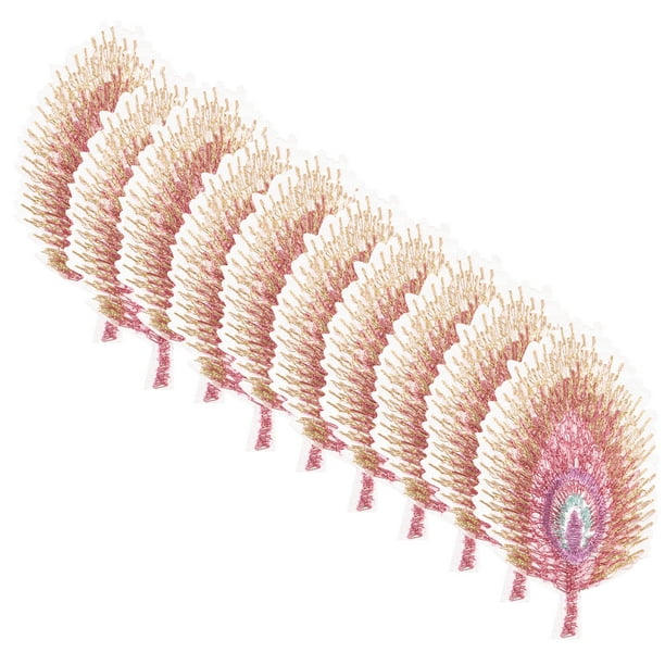 20 parches decorativos de plumas de pavo real para manualidades, delicados parches para abrigos