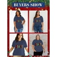 thumbnail image 6 of Anbech Christmas Trees Shirt Women Plus Size Graphic Top Merry Christmas Letter Short Sleeve Tshirt, 6 of 9