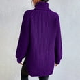 thumbnail image 3 of DuoJiaJ Womens Turtleneck Oversized Sweater Batwing Pullover Sweater Casual Fall Loose Knit Jumper Top Purple XXXL, 3 of 5