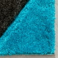 thumbnail image 4 of Well Woven Lolly Mika Retro Zig-Zag Pattern Teal Grey 7'10" x 9'10" 3D Texture Shag Area Rug, 4 of 7