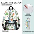 thumbnail image 5 of White Cartoon Colorful Dinosaurs Pattern Cute School Backpack Bag for School with Padded Back and Adjustable Shoulder Straps 15.25"x11.5"x5.25", 5 of 5