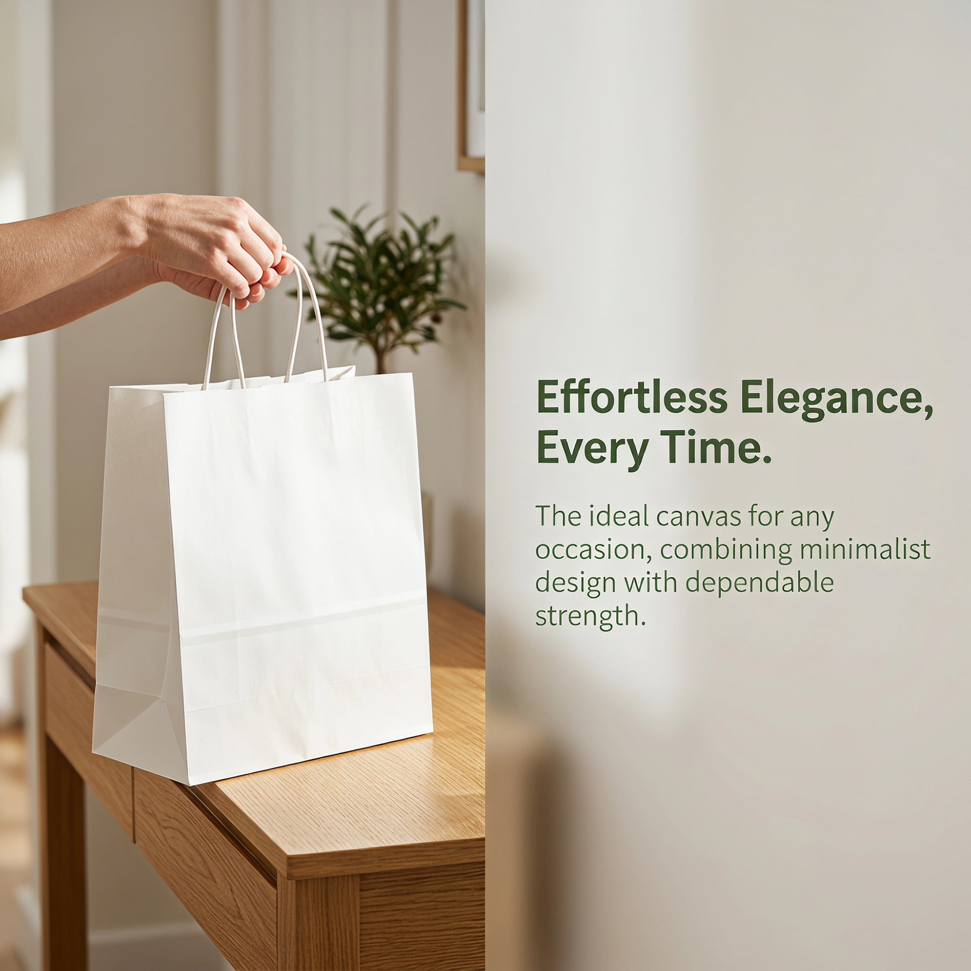 Unique Bargains 10Pcs Heavyweight Premium Gift Bags with Handles White 8.3" x 4.3" x 10.6"