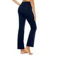 thumbnail image 5 of Stelle Women's Bootcut Yoga Pants with Pockets,High Waisted Tummy Control Workout Yoga Lounge Pants,Full Length Flare Leggings Bootleg Work Dress Pants 30",XS-XXL Navy, 5 of 7