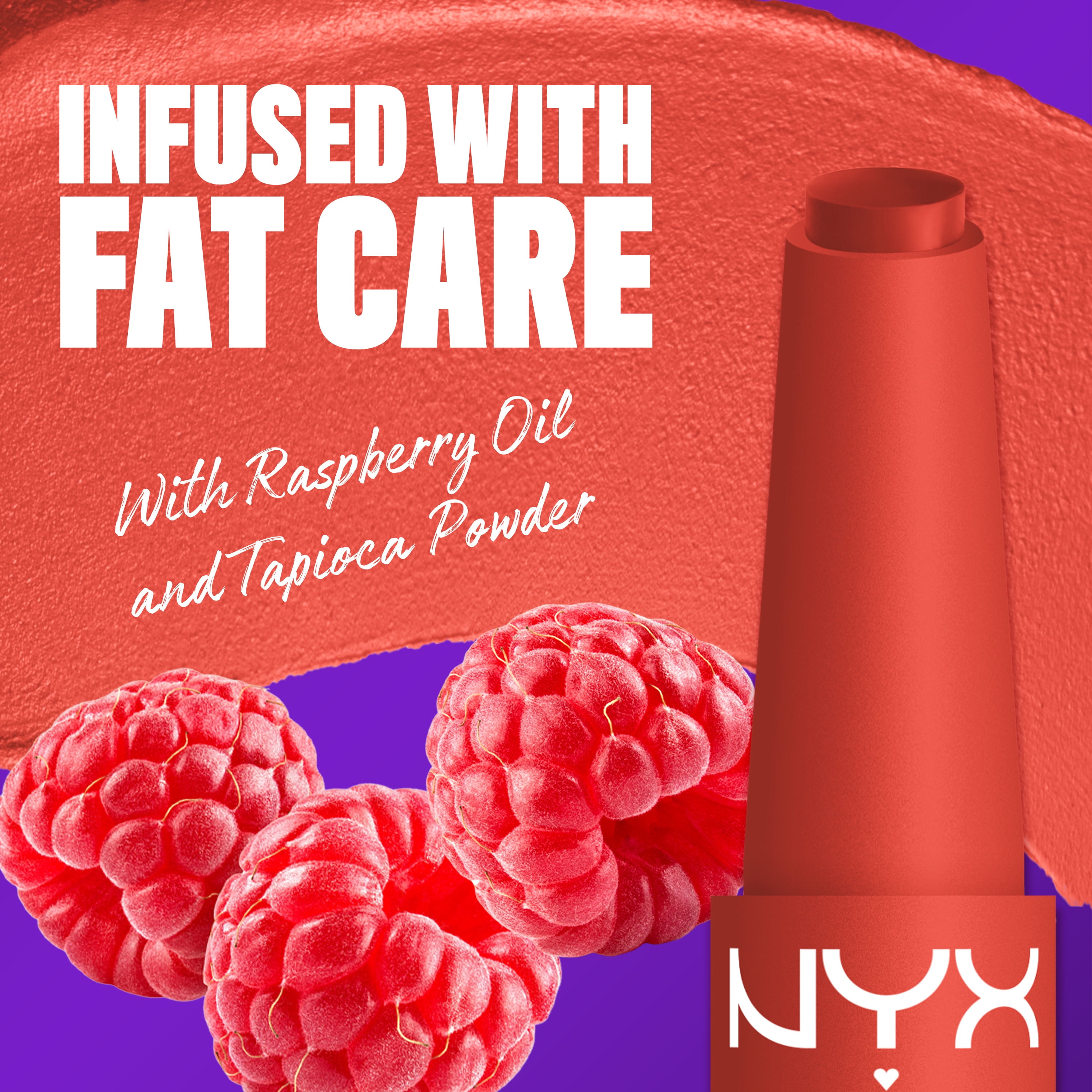 NYX Professional Makeup Fat Matte Lipstick, Smooth Color Long Lasting Lipstick, Coral Cuddlin', 0.07 oz